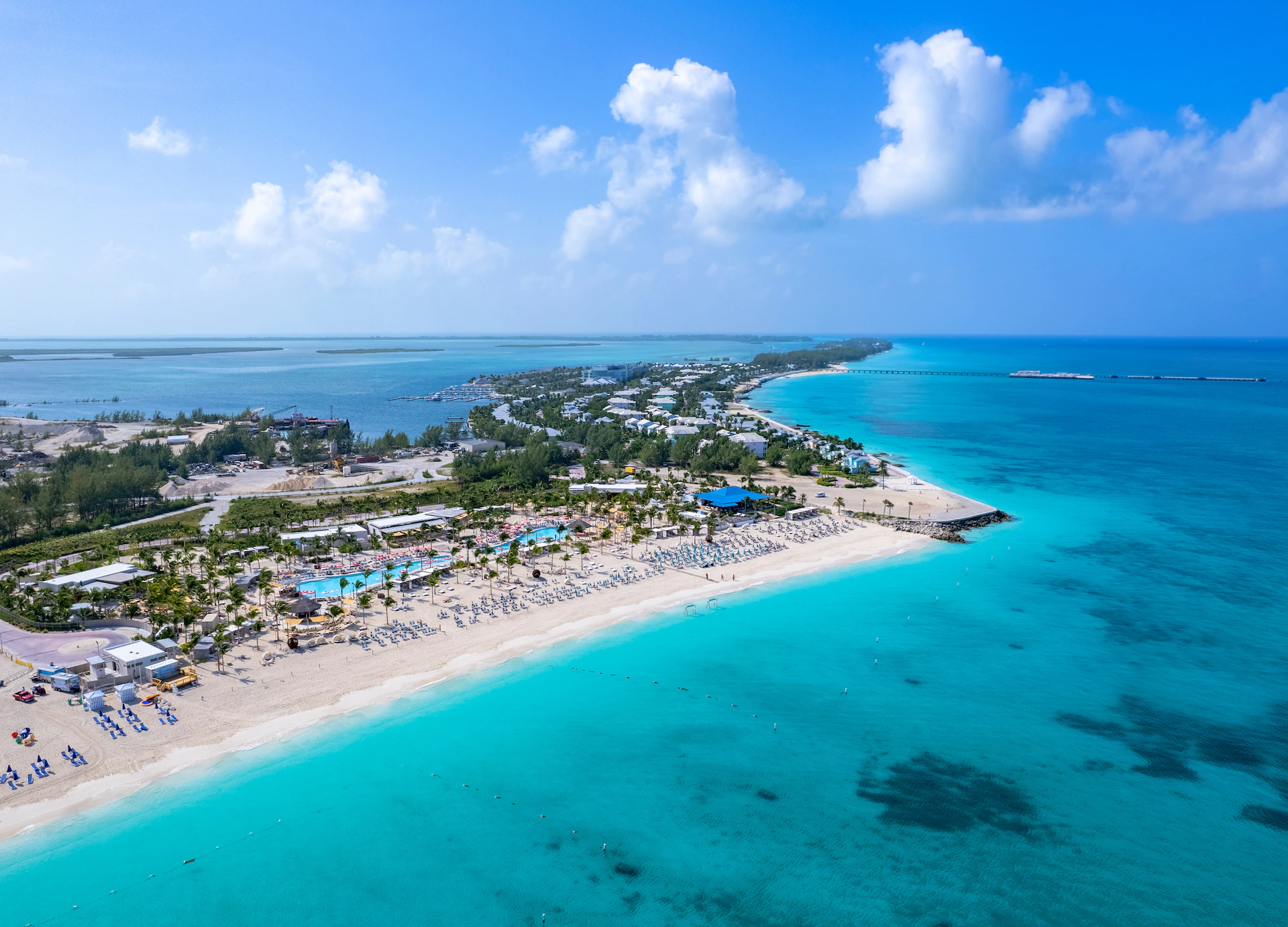 Aerial view of Bimini island beaches